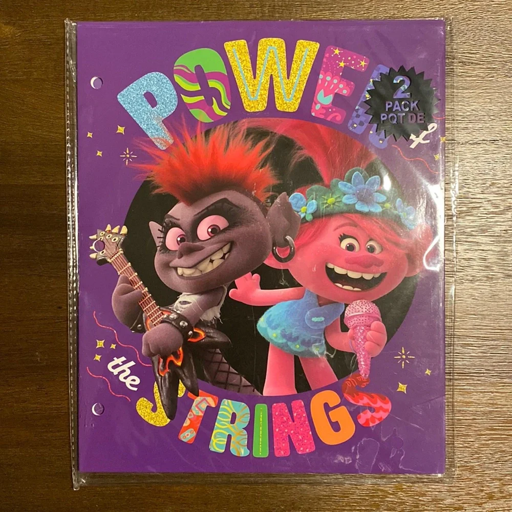 Trolls ‘Power of the Strings’ Set of 2 - 3-Hole 2-Pocket Folders